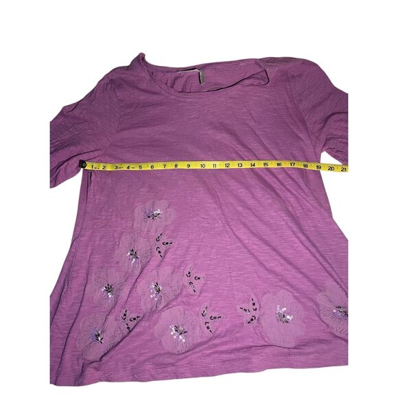 Logo Lori Goldstein L 3D beaded tunic tshirt - Picture 5 of 9